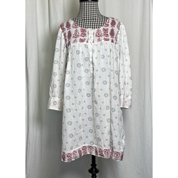 Sudha Made In India Printed Tunic Dress Top Cover Up Boho Size Large - Picture 1 of 7